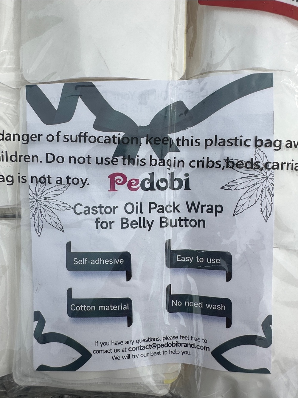 Castor Oil Belly Button Pack Wrap - White